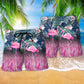 Flamingo Lover Pink Hawaiian Print Beach Shorts For Tropical Coastal Getaways