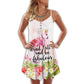 Flamingo Loves Tropical Awesome V-Neck Sleeveless Cami Dress For Beach Festivals And Comfortable Summer Outfits