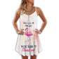 Flamingo Loves Tropical Beautiful V-Neck Sleeveless Cami Dress For Island Holidays And Thoughtful Gifting
