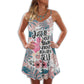 Flamingo Loves Tropical Relax V-Neck Sleeveless Cami Dress For Beach Trips And Resort Vacations