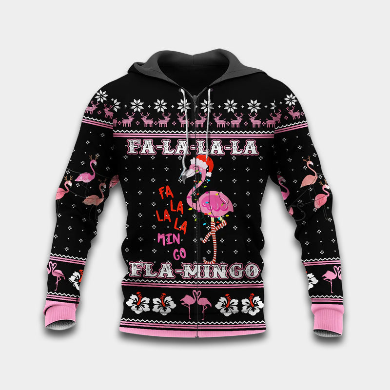 Flamingo Christmas Fa La Hoodie For Holiday Parties Weekend Outings And Cheerful Gift Giving