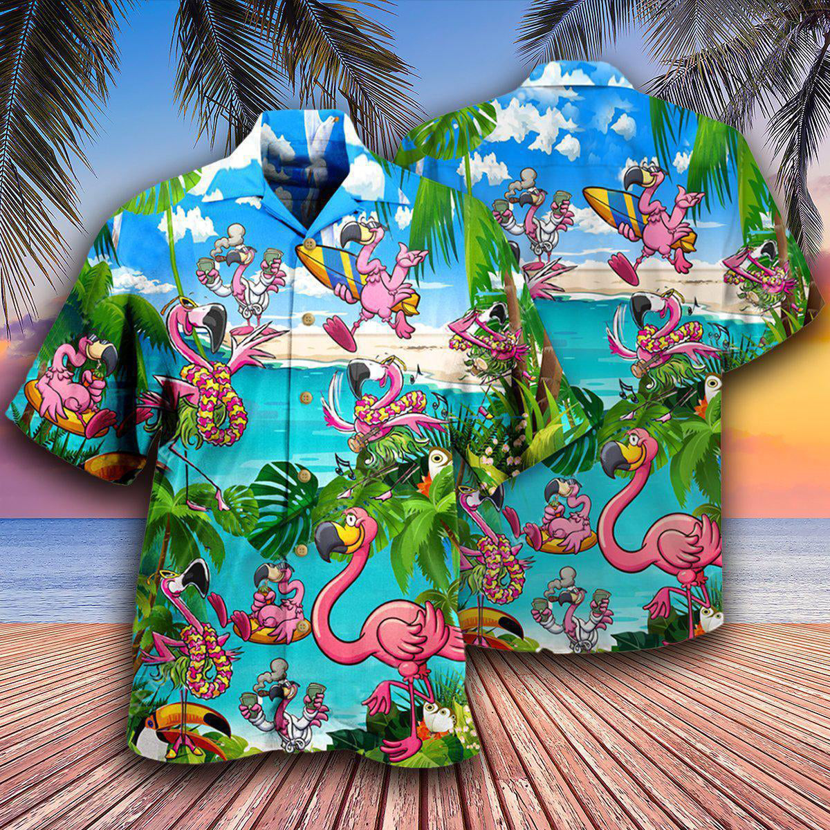Flamingo Palm Sometimes Chill Hawaiian Shirt For Summer Vacation And Beach Travel