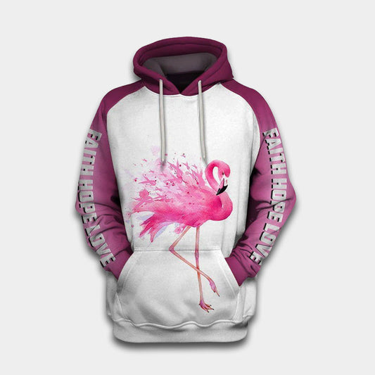 Flamingo Ribbon Breast Cancer Awareness Hoodie For Meaningful Gatherings Casual Style And Thoughtful Gifts