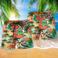 Flamingo Skull Tropical Hawaii Beach Shorts Pattern Detail For Warm Weather Comfort And Bright Summer Outfits