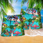 Flamingo Chill Tropical Beach Shorts Pattern Detail For Warm Weather Comfort And Weekend Casual Style