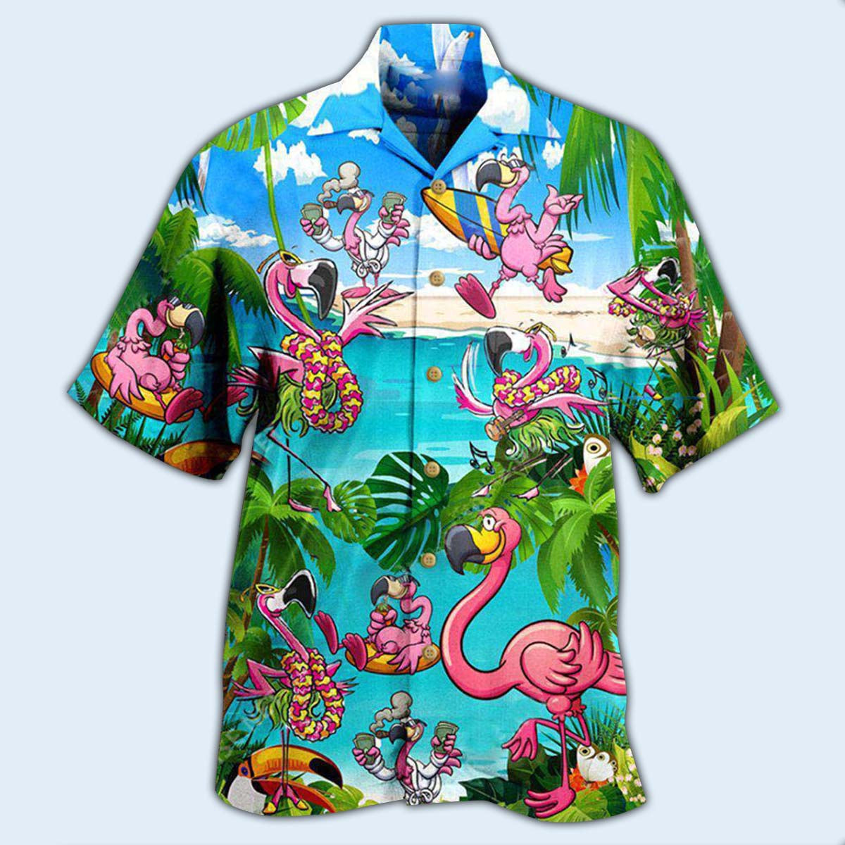 Flamingo Palm Sometimes Chill Hawaiian Shirt For Resort Getaways And Comfortable Summer Activities