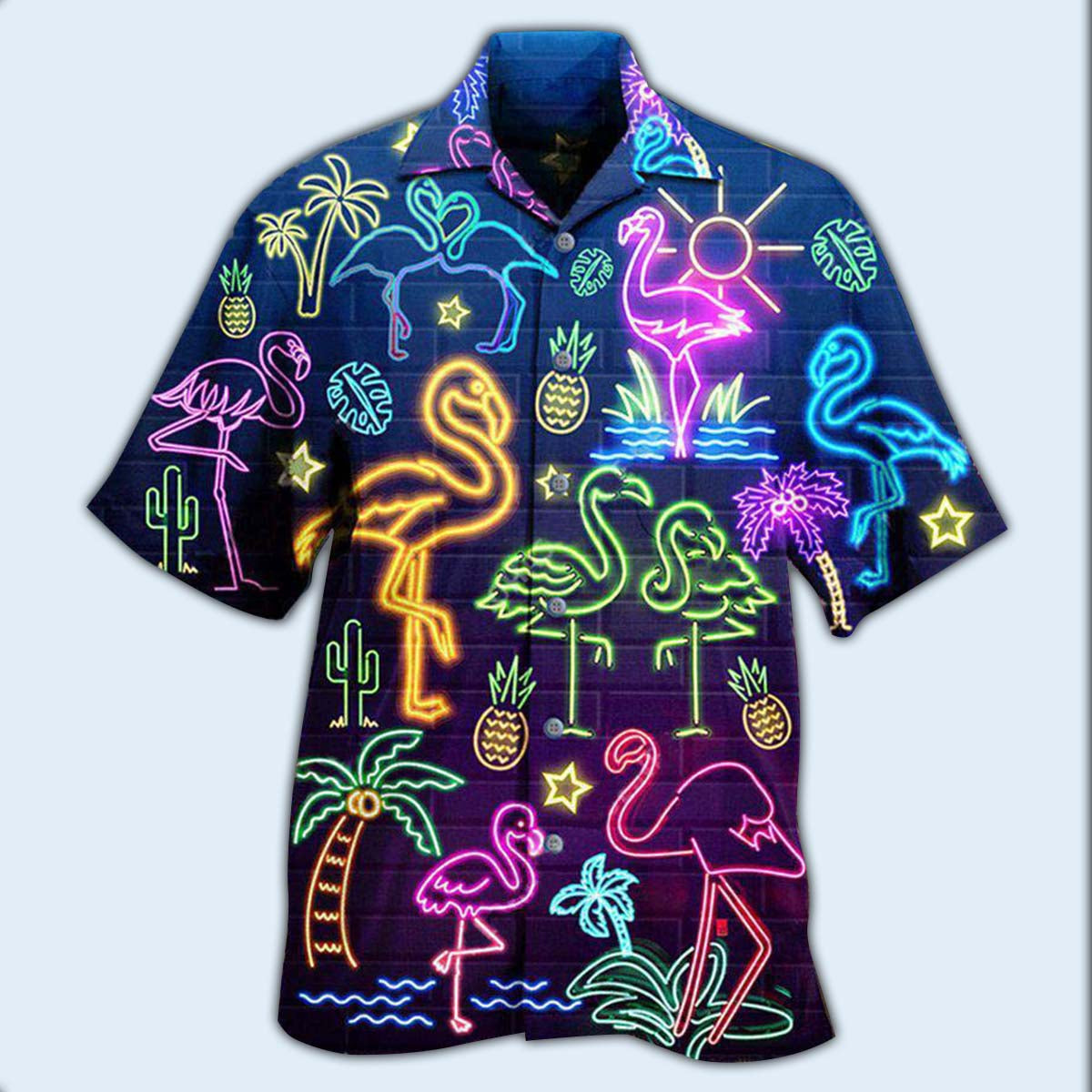 Dreamy Flamingo Stand Tall Big Hawaiian Shirt For Poolside Relaxation And Sunny Getaways