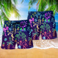 Flamingo Stand Tall And Dream Big Hawaiian Print Beach Shorts For Tropical Coastal Getaways