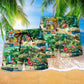 Flamingo Aloha Hi Summer Beach Shorts Pattern Detail For Leisure Travel And Comfortable Daily Wear