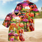 Flamingo Sunset Romance Hawaiian Shirt For Summer Vacation, Beach Travel, And Casual Wear
