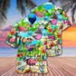 Flamingo Running Flamingoes Hawaiian Shirt Design Detail For Beach Days And Holiday Travel
