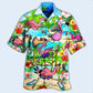 Flamingo Running Flamingoes Hawaiian Shirt For Summer Events And Casual Outdoor Wear