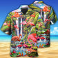 Flamingo Beautiful Landscape Hawaiian Shirt Pattern Detail For Summer Holidays And Outdoor Fun
