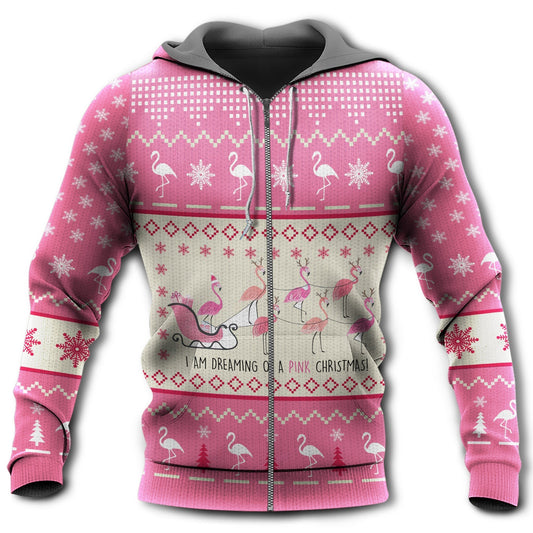 Pink Flamingo Christmas Hoodie For Holiday Parties Weekend Outings And Cheerful Gift Giving