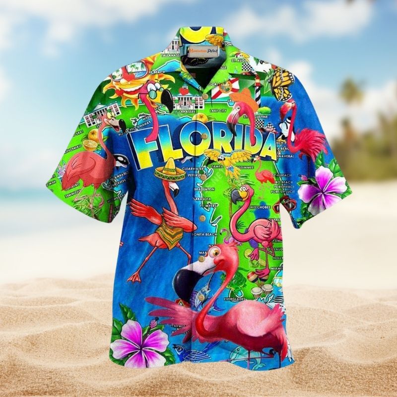 Flamingo Trip To Florida Hawaiian Shirt For Resort Getaways Outdoor Parties And Everyday Summer Wear