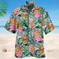 Tropical Flamingo Leaf Hawaiian Shirt For Island Vacations, Weekend Events, And Relaxed Everyday Outfits