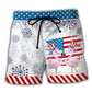 Flamingo USA Independence Day Star Beach Shorts For Beach Trips And Relaxed Vacation Styling