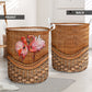 Flamingo Rattan Texture Laundry Basket For Room Home Organizer