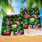 Flamingos Beer Saint Patrick Pattern Beach Shorts Pattern View For Weekend Trips And Outdoor Activities