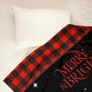 Cardinal Tartan Christmas Merry And Bright Flannel Blanket For Cozy Bedroom Sofa Decor