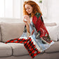 Cardinal Tartan Red Truck Snowy Day Flannel Blanket For Cozy Bedroom Sofa Decor