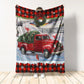 Cardinal Tartan Red Truck Snowy Day Flannel Blanket For Cozy Bedroom Sofa Decor