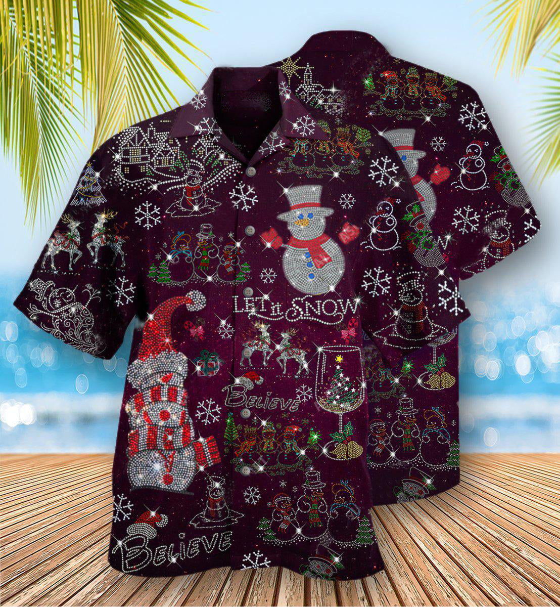Christmas Snowman Hawaiian Shirt With All Over Print For Resort Getaways Summer Adventures And Casual Gifting
