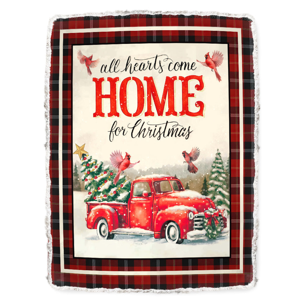 Cardinal Christmas All Heart Come Home For Christmas Flannel Blanket For Cozy Bedroom Sofa Decor