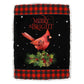 Cardinal Tartan Christmas Merry And Bright Flannel Blanket For Cozy Bedroom Sofa Decor