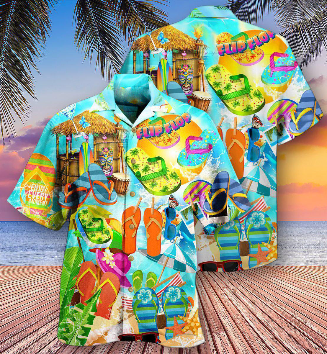 Summer Flip Flops Hawaiian Shirt With All Over Print For Warm Weather Adventures Parties And Daily Comfort