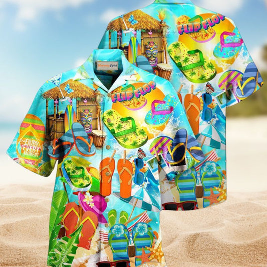 Flip Flops Favorite Summer Shoes Hawaiian Shirt For Summer Vacation Beach Travel And Relaxed Casual Wear