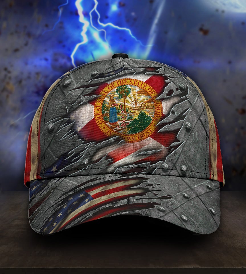 Florida US Flag State Pride Classic Cap For Vacations Festivals Parties And Everyday Outfits