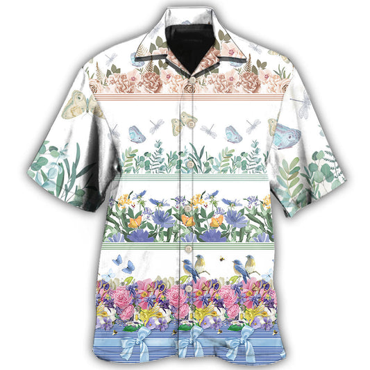 Florist Bird Butterfly Nature Hawaiian Shirt For Outdoor Relaxation, Island Trips, And Warm Weather Activities