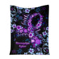 Flower Faith Hope Love Fibromyalgia Awareness Flannel Blanket For Cozy Bedroom Sofa Decor