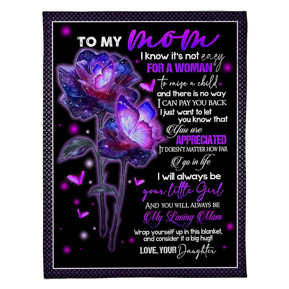 Flower You Will Always Be My Loving Mother Flannel Blanket For Cozy Bedroom Sofa Decor