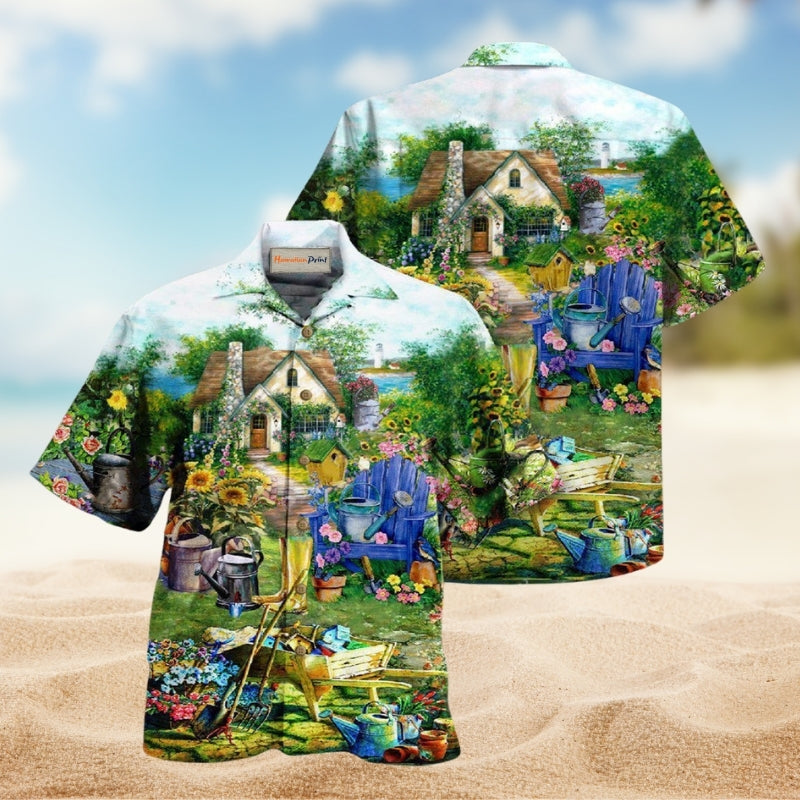 Flowers Gardening Adds Years To Your Life Hawaiian Shirt For Summer Vacation Beach Travel And Relaxed Casual Wear