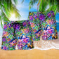 Succulents Planttastic Beach Shorts Pattern Detail For Summer Adventures And Distinctive Seasonal Style