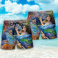 Fantasy Flute Music Beach Shorts Pattern Detail For Outdoor Activities And Lightweight Summer Style