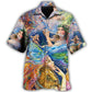 Fantasy Creative Flute Music Hawaiian Shirt For Resort Trips, Coastal Parties, And Warm Weather Style