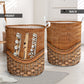 Flute Rattan Texture Laundry Basket For Room Home Organizer