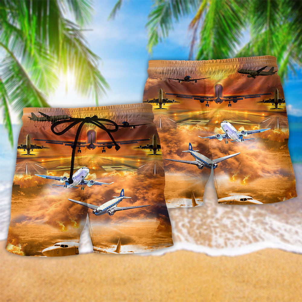 Fly Life Is A Journey Enjoy The Flight Airplane Beach Shorts For Relaxed Aviation Inspired Wear