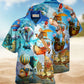 Flying Steampunk Air Balloon World Hawaiian Shirt For Summer Vacation Beach Travel And Relaxed Casual Wear