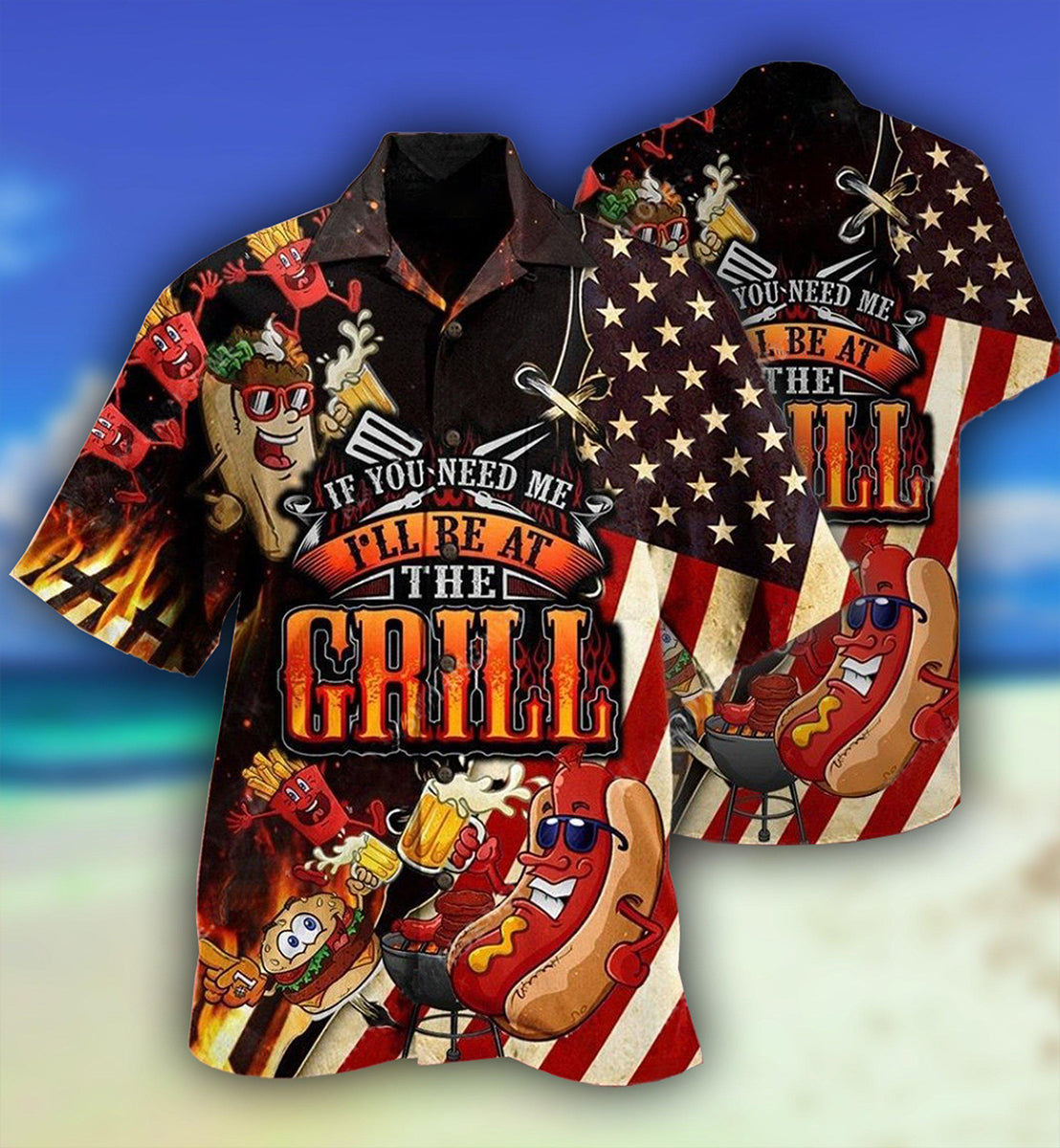 Food Barbecue Grill Hawaiian Shirt For Vacation Days And Relaxed Coastal Outings