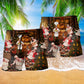 Chef Christmas Humor Beach Shorts Artwork Detail For Casual Warm Weather Outfits