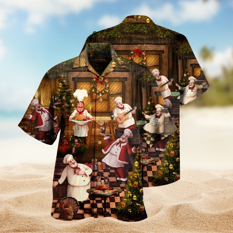 Festive Christmas Hawaiian Shirt For Coastal Travel, Casual Events, And Comfortable Summer Wear