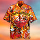 Food Hot Chilling Grilling BBQ Party Hawaiian Shirt Artwork Detail For Tropical Trips And Casual Outings