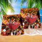 Food BBQ Chilling And Grilling Party Red Beach Shorts Design Detail For Coastal Escapes And Daily Wear