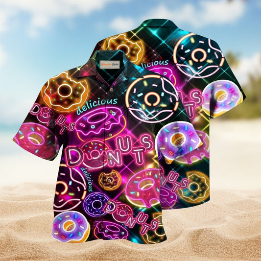 Donut Makes My Vibe Hawaiian Shirt For Island Getaways Beach Parties And Comfortable Vacation Style