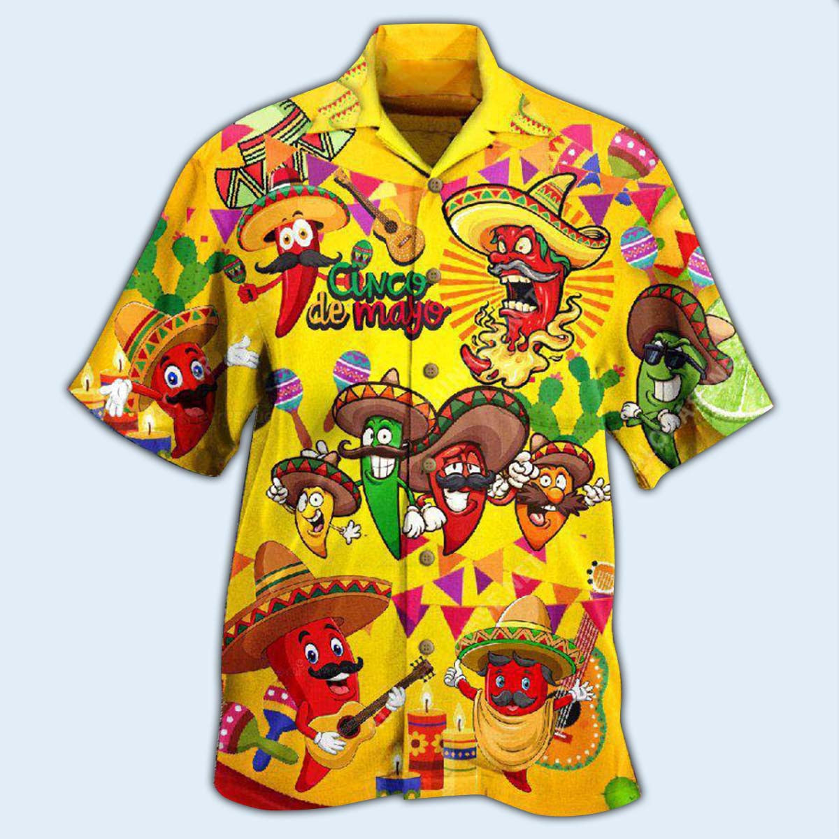 Food Feeling Chili Hot Hawaiian Shirt Pattern Detail For Summer Holidays And Outdoor Fun