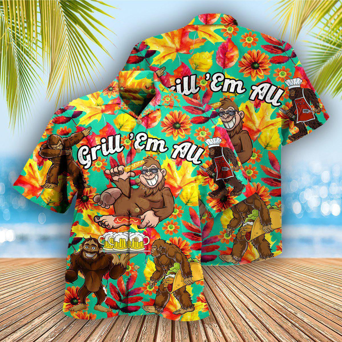 Funny Food Grill Em Barbecue Hawaiian Shirt For Beach Parties And Weekend Getaways
